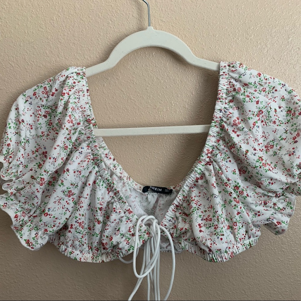 Shein floral crop top